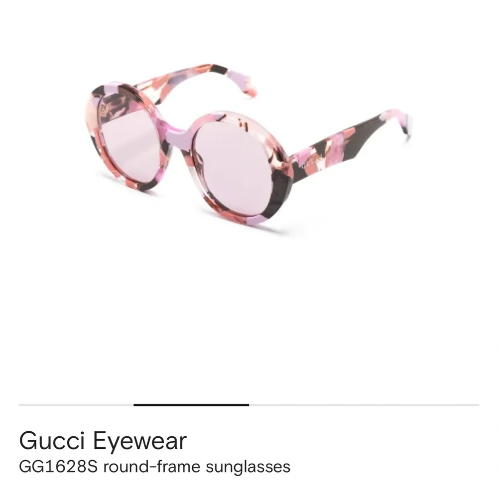 Gucci Pink Round-Frame Sunglasses - Picture 1 of 4
